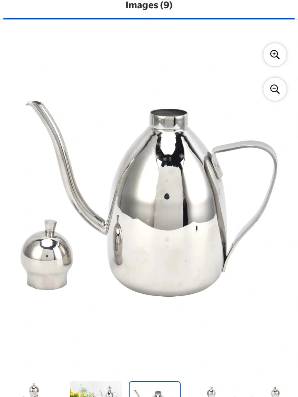 Polished Stainless Steel Oil & Vinegar Pourer - Silver
